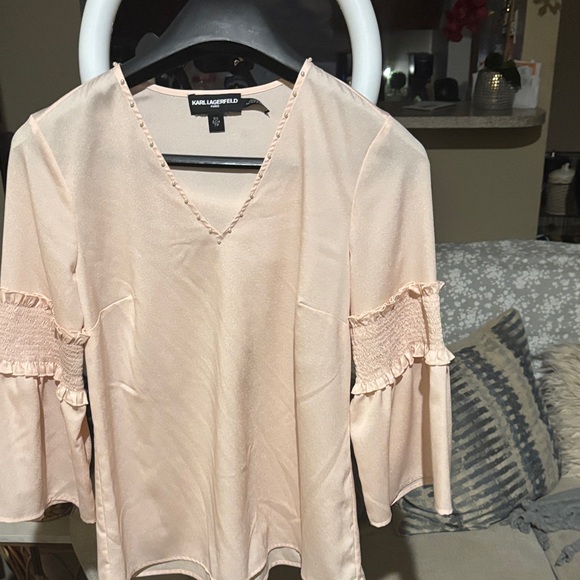 Karl Lagerfeld Tops - Karl Lagerfeld Women's Cream Blouse size XS